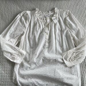 GAP White Ruffled Blouse